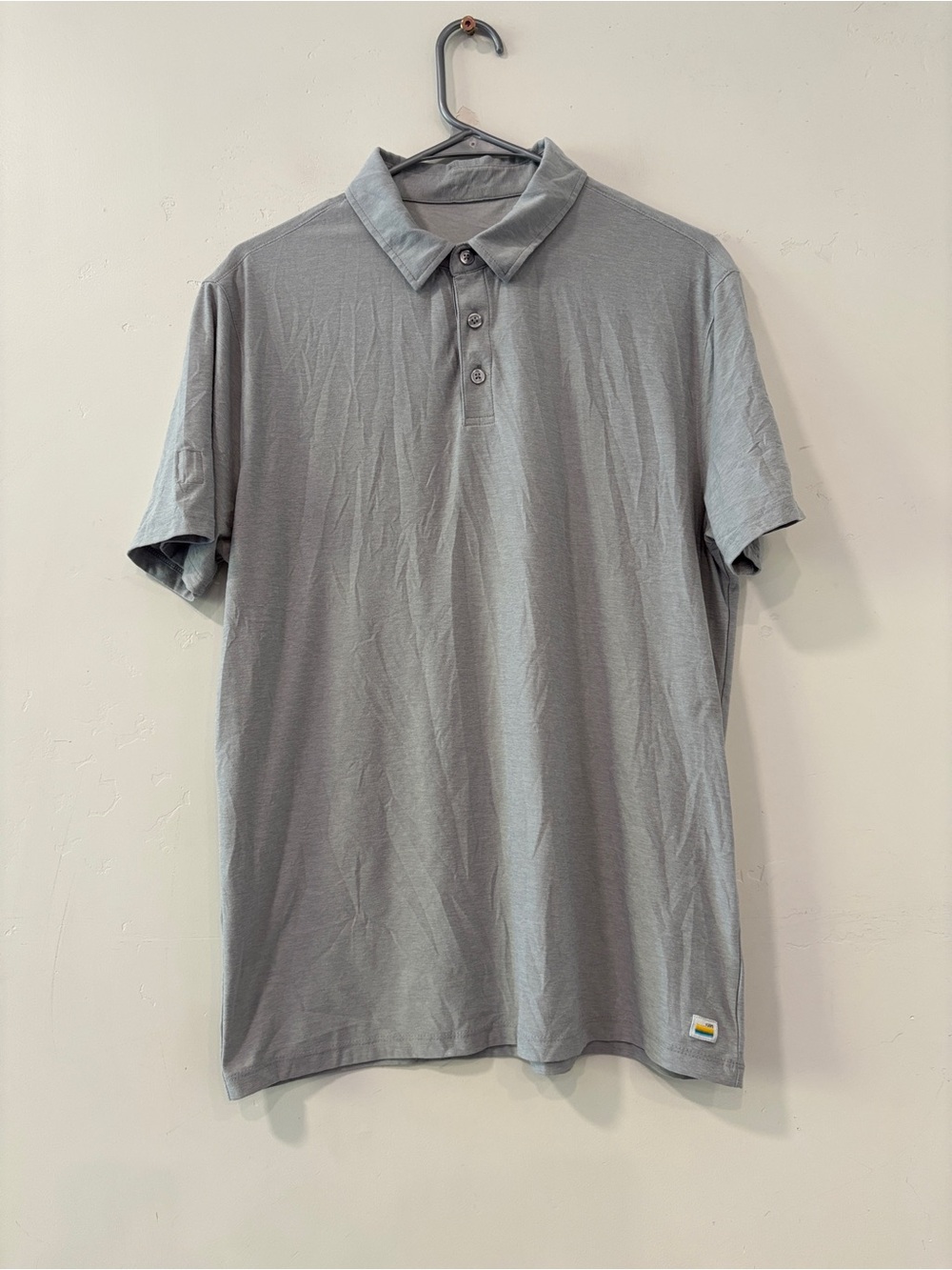 Vuori Strato Tech Polo Shirt Men's Size Medium Grey Heather V188 Golf Casual